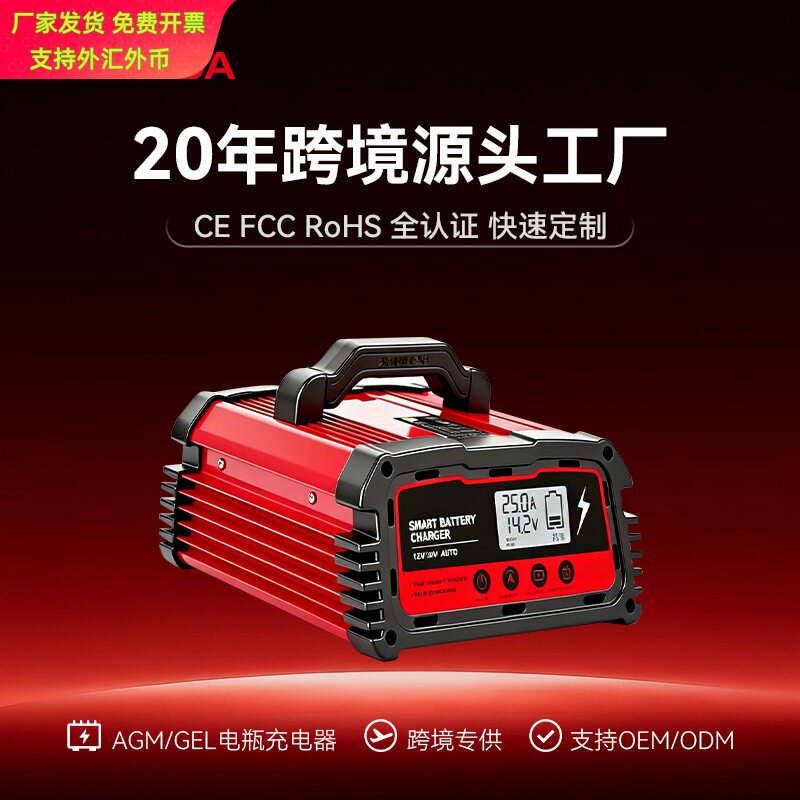 汽车电瓶充电器6A8A10A智能通用