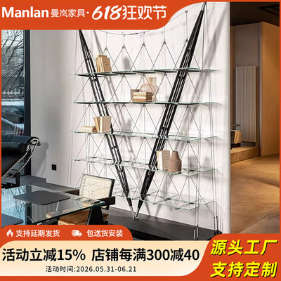 意式轻奢帆船书架客厅展示置物架