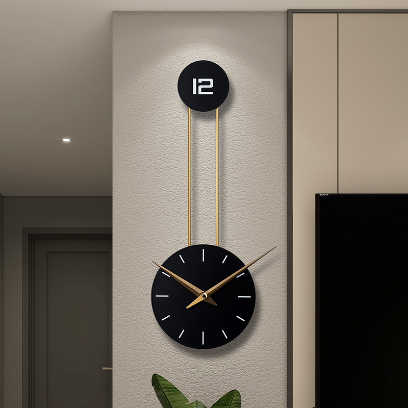 钟表挂钟客厅现代简约高级感挂墙挂表个性创意家庭静音免打孔时钟