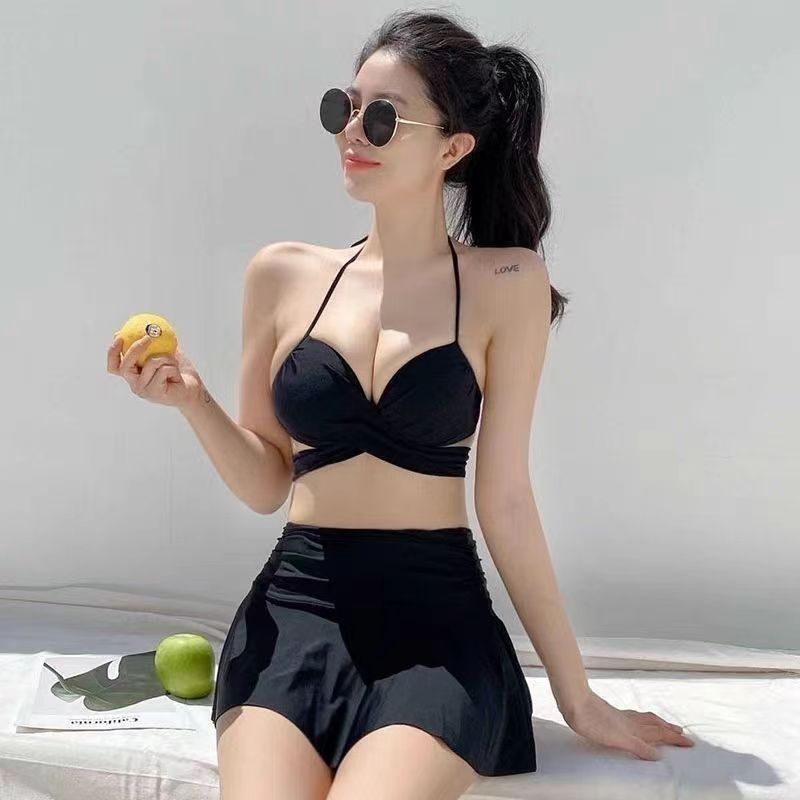 性感比基尼泳衣女三件套小胸钢托聚拢时尚外贸批发跨境温泉