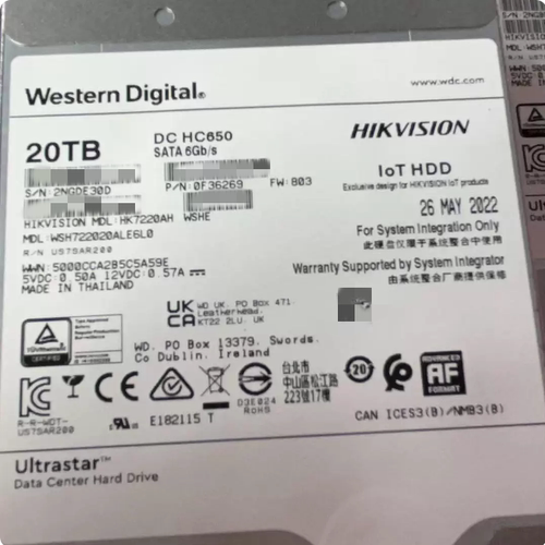 现货海康威视20TB 25TB 30TB储存加密盘LOT硬盘HK7220AH HK7225AH