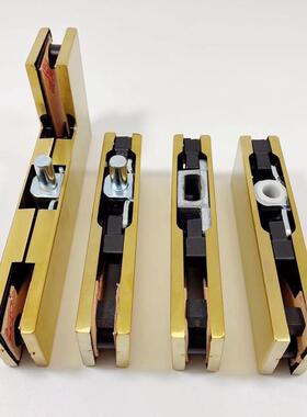 IYR7玻璃门夹上下门夹地弹簧门配件上下顶曲门夹黑色钛金玫瑰金一