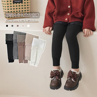 冬季 踩脚裤 加绒保暖九分裤 袜白色舞蹈裤 子 黑色连裤 女童加绒打底裤