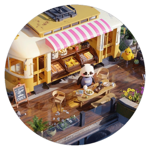 Blender零基础场景设计教程春日列车小店模型建模材质灯光渲染