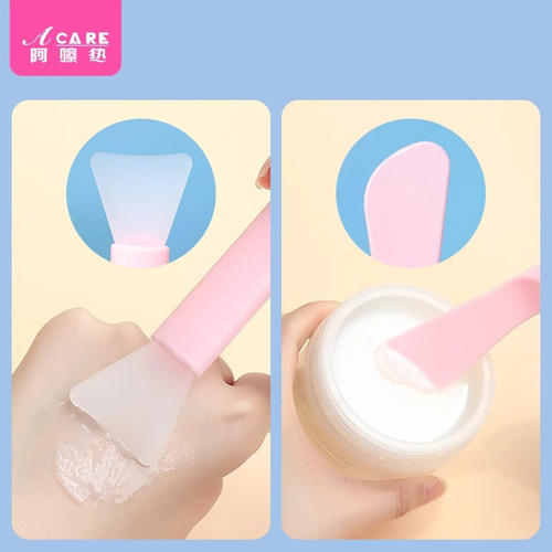 面膜刷F1pq301-双头两用硅胶涂抹棒挖取勺院面部泥膜刮板搅拌棒
