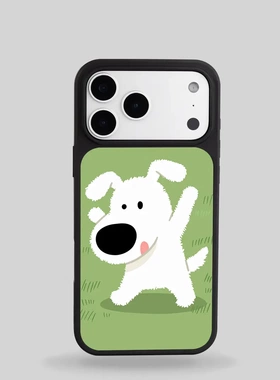 萌犬日记高铝磨砂磁吸适用苹果iPhone17ProMax防摔手机壳15新款13原创设计保护壳卡通可爱全包防摔黑色14Pro