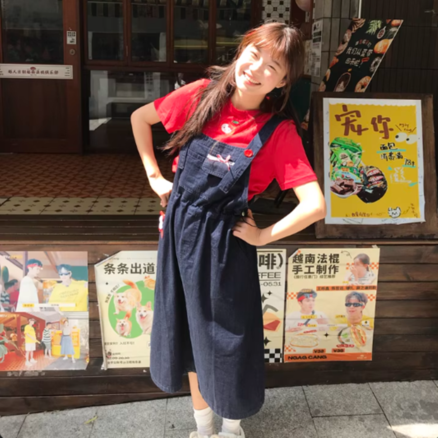 学院风牛仔连衣裙女背带长裙薄款