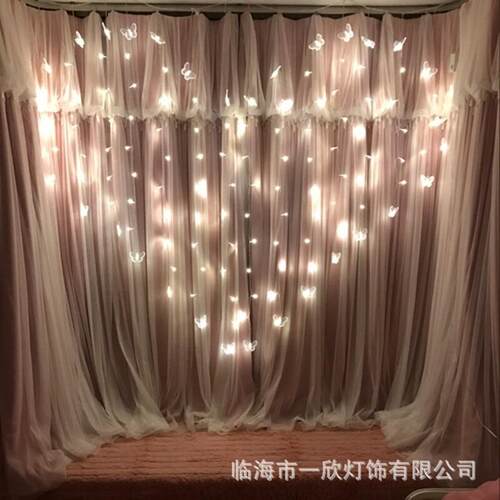 爱心灯led彩灯串生日彩灯心形窗帘灯婚庆装饰灯道具