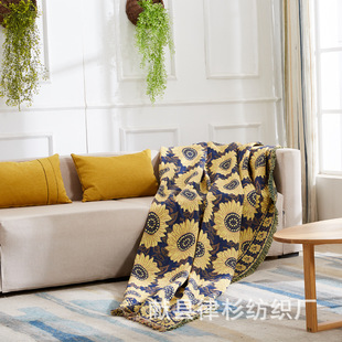 网红沙发布沙发巾针织线毯沙发垫布单子流苏毯子沙发罩套线毯