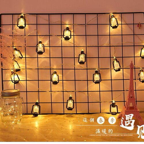 万圣节LED煤油灯马灯怀旧小彩灯圣诞节户外酒吧装饰灯串暖白光效
