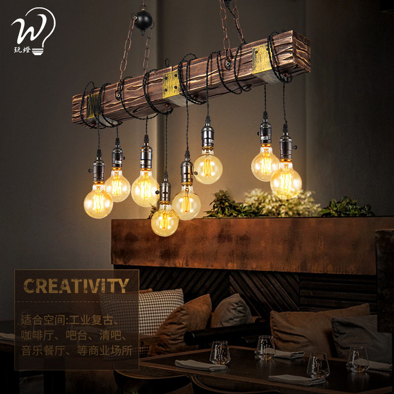 复古怀旧工业风loft美式乡村创意个性酒吧台漫咖啡餐厅仿船木