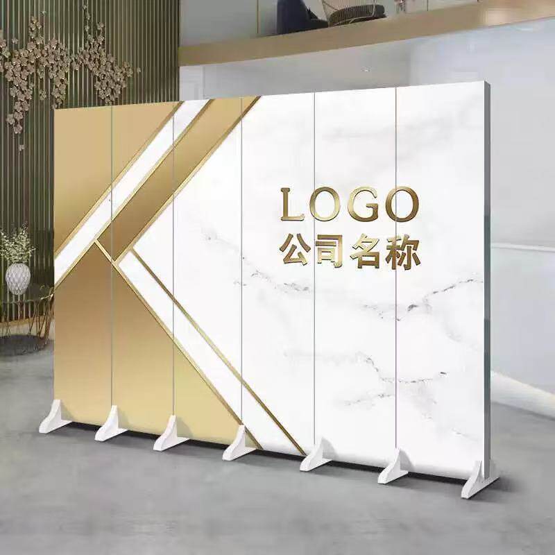 公司屏风隔断客厅背景墙办公折叠移动简约现代前台企业办公室屏风
