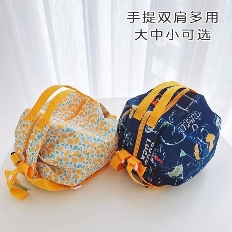 迷你卡风琴褶手拎包布包亲子小背包手提双肩多功能可折叠收纳卡通