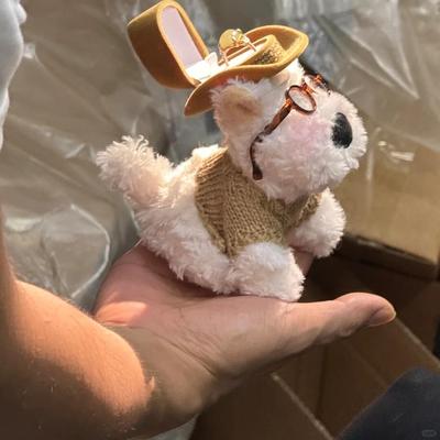 西高地帽子戒指盒单个收纳创意可爱毛绒玩偶小狗挂件情人节情人节