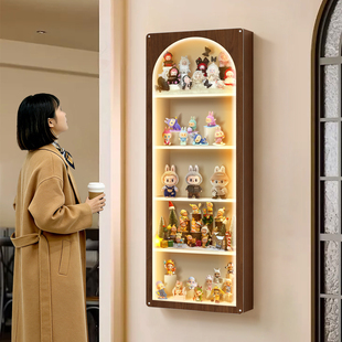 亚克力手办收纳盒装饰画复古风壁挂式盲盒展示柜大号置物架子防尘