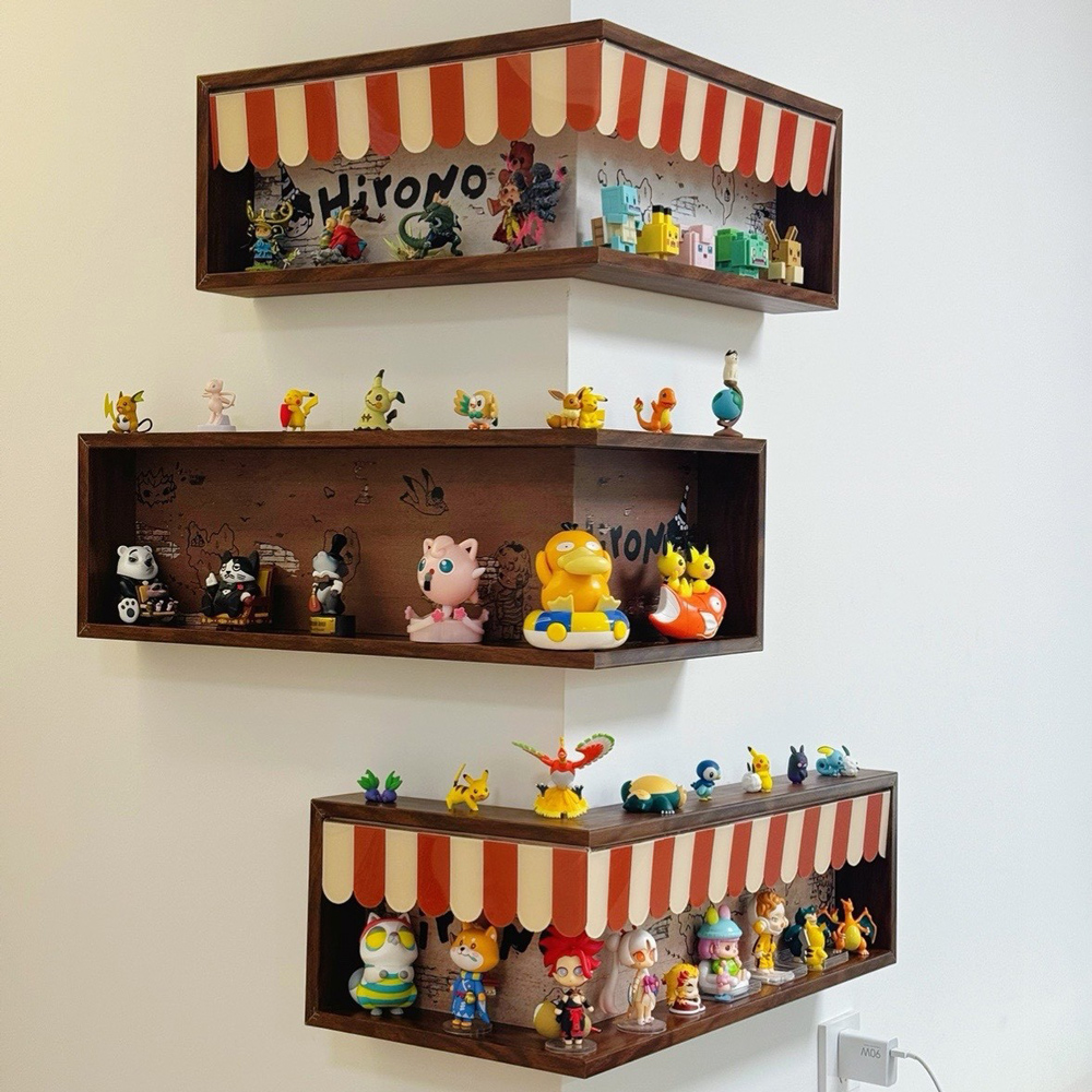 客厅转角盲盒收纳展示架