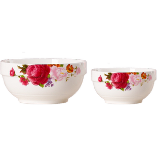 粉黛佳人饭碗家用5寸米饭碗 6英寸面碗中号饺子碗7/8寸菜碗大汤碗