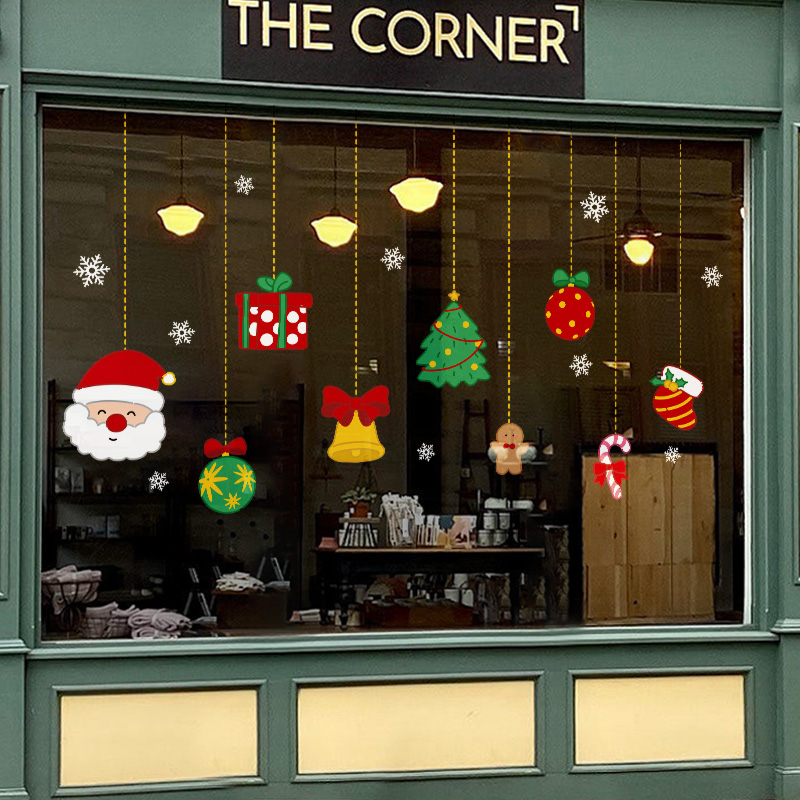 圣诞树挂饰件静电贴橱窗纸