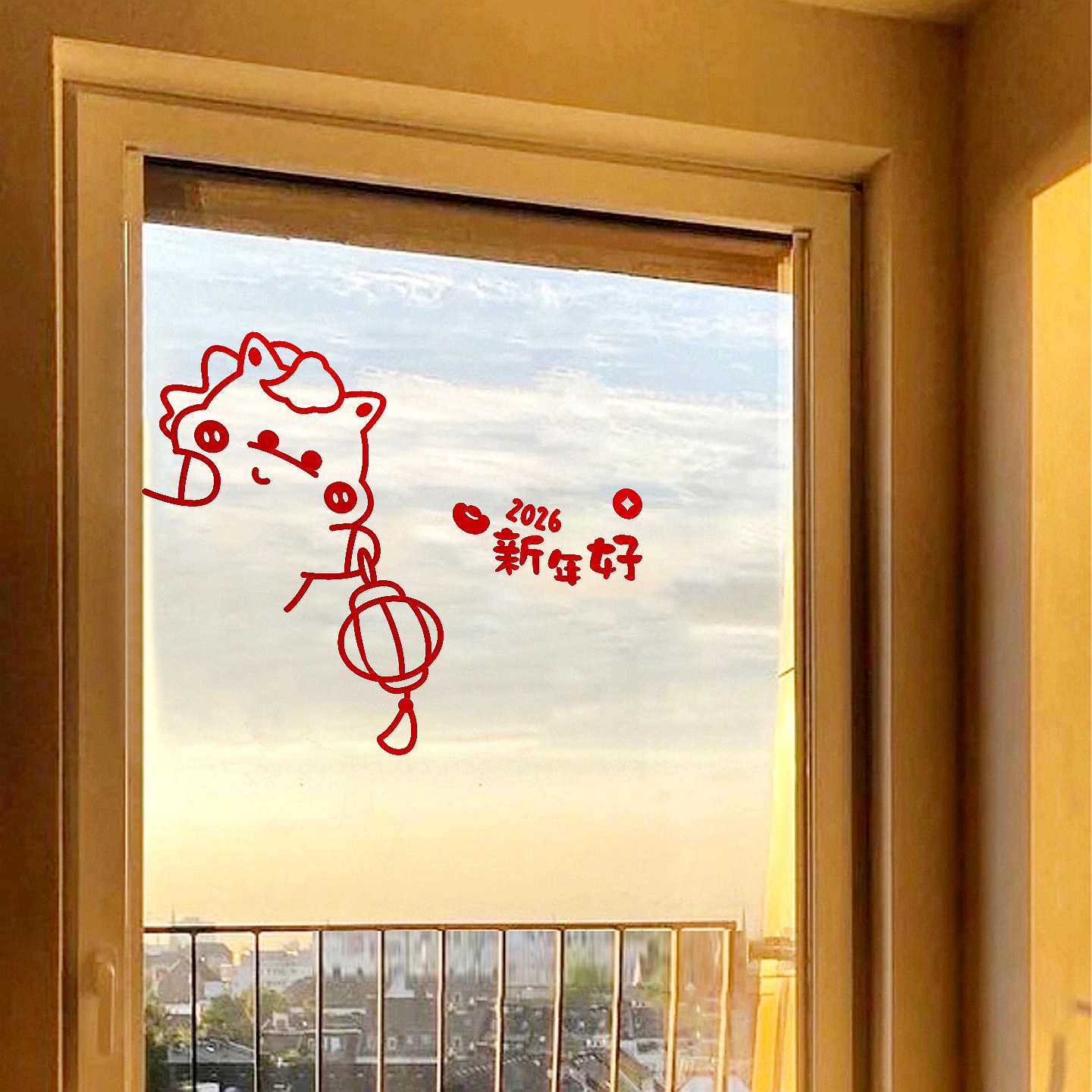 2026新年好灯笼装饰装窗花马年春节窗贴过年客厅窗户玻璃贴纸门贴