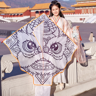 2026年成人高档加大填色风筝微风易飞凤凰龙风筝儿童diy手工自制