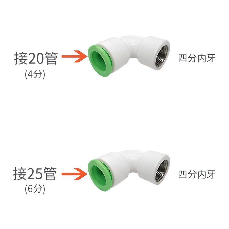 自来水管接头PPR管接头弯头免热熔快速接头20管25管转四分内外牙