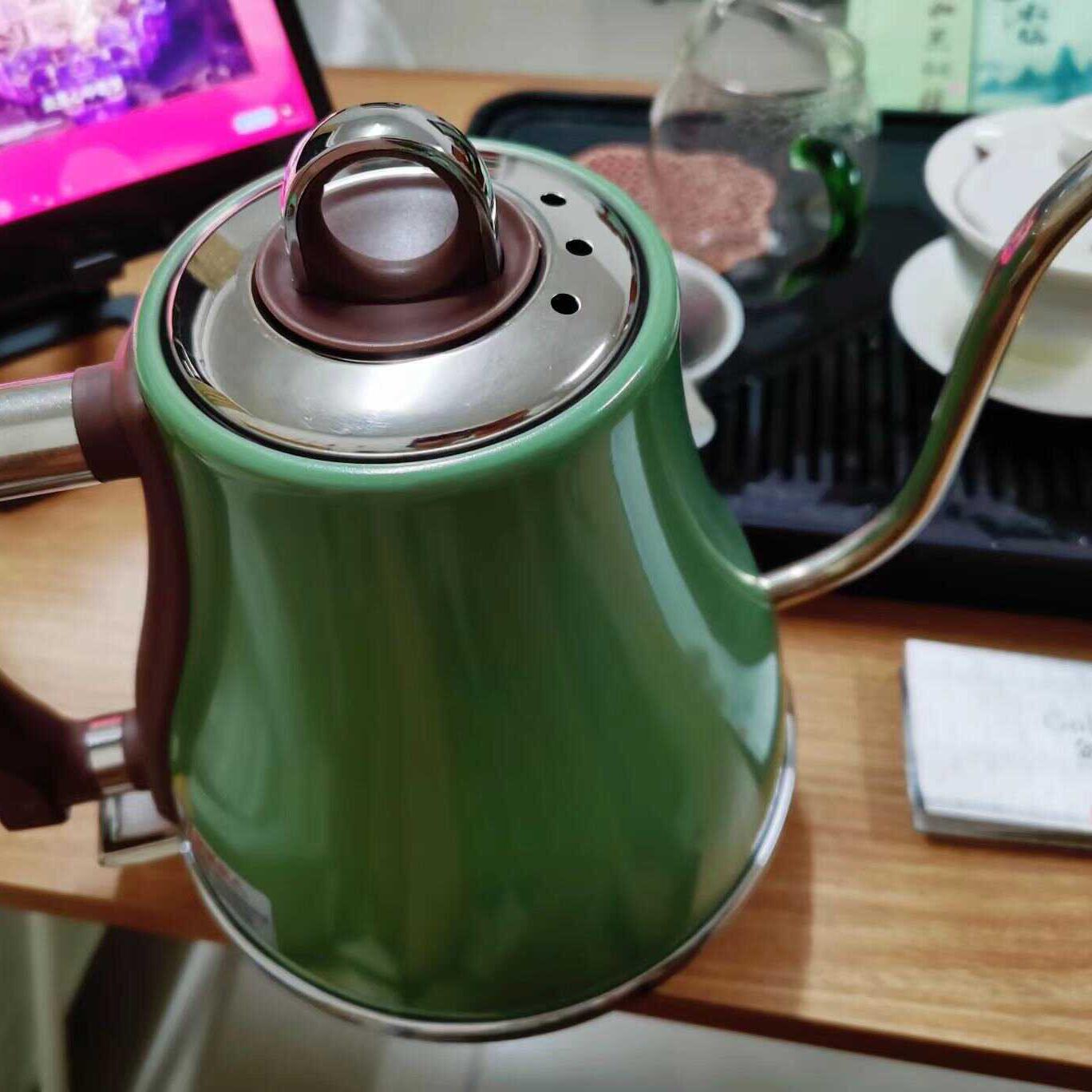 冲茶随手泡茶艺壶咖啡壶红色婚庆壶细口长嘴电热水壶防干烧烧水壶