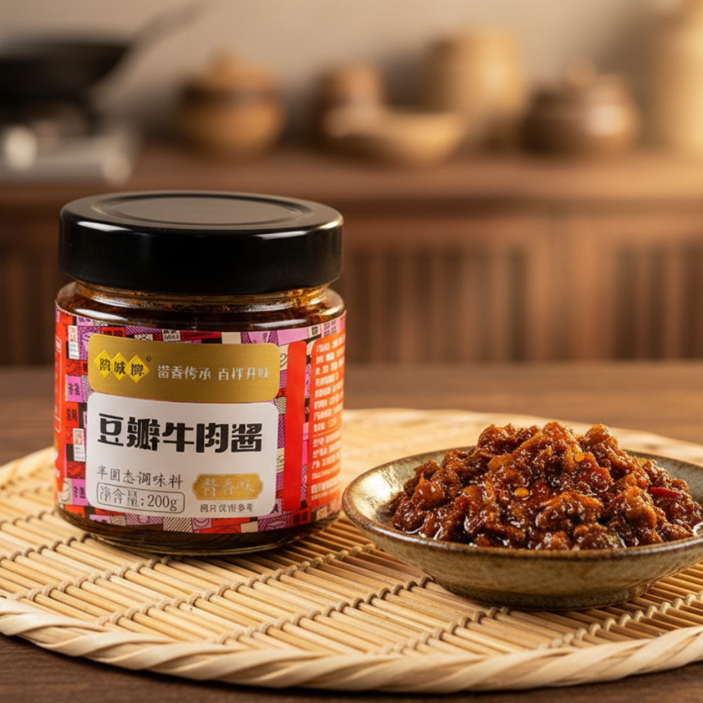 鹃城牌豆瓣牛肉酱拌饭酱暴下饭菜大颗粒四川娟城学生酱香味拌面酱
