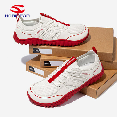 HOBIBEAR宽头鞋四季男鞋运动鞋赤脚鞋休闲鞋零落差透气单鞋大码