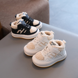 宝宝鞋 女宝加绒加厚男童鞋 子毛毛鞋 女童鞋 6岁3 儿童大棉鞋 潮1 冬季