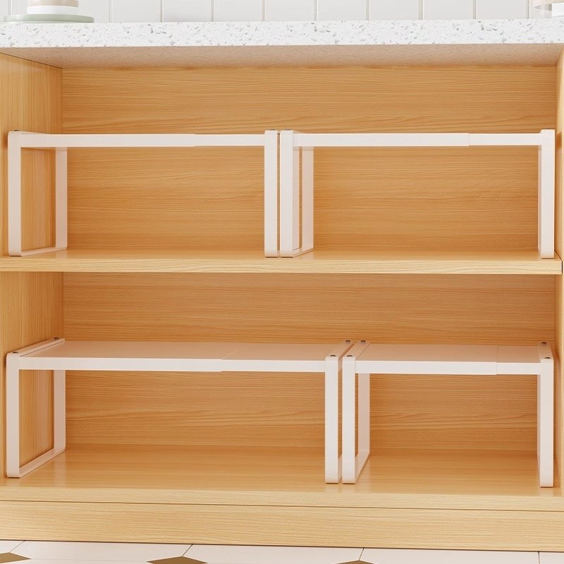 整体橱柜内分层置物架多功能可伸缩整理隔板厨房N家用锅具衣物收