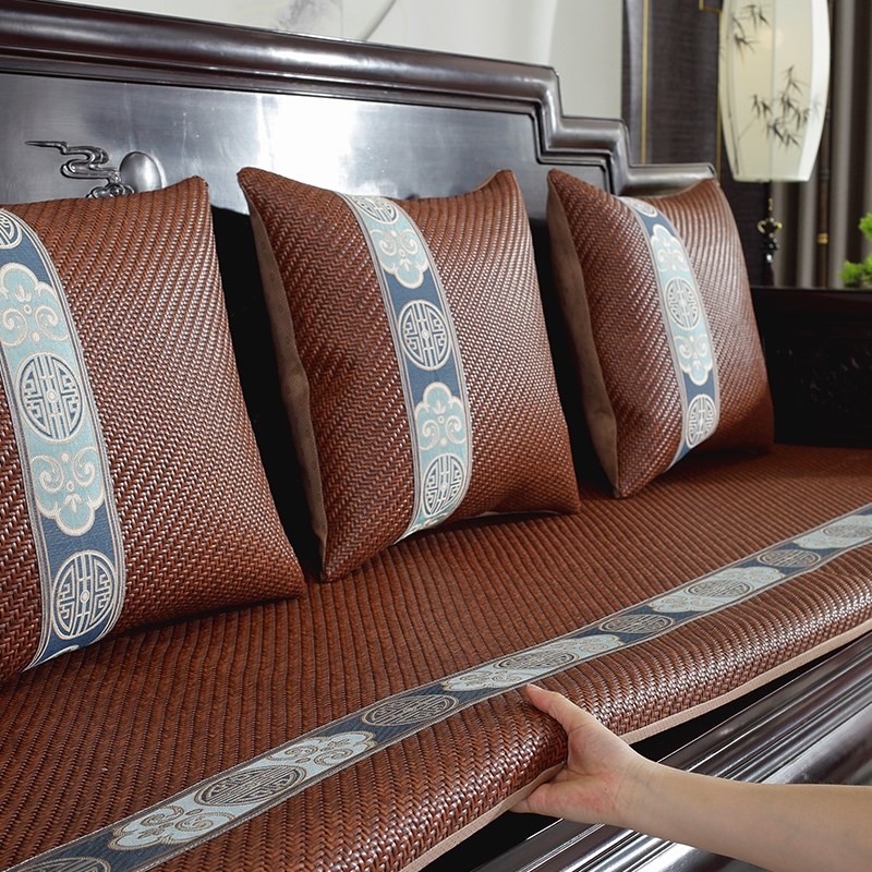 新中式红木沙发垫夏天款凉席椅垫客厅椅I子海绵座垫防滑实木沙发