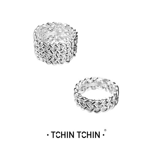 TCHINTCHIN中性风立体编织戒指