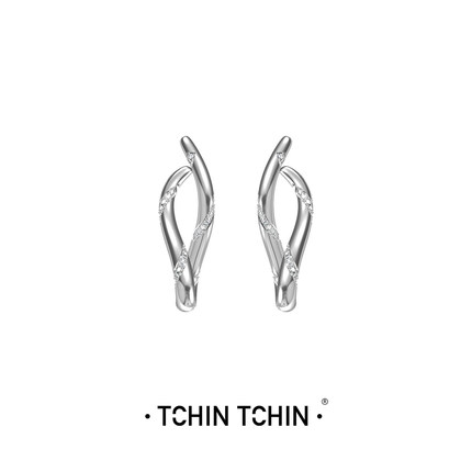 TCHINTCHIN 梦境花园系列 藤蔓S镶钻耳环耳钉