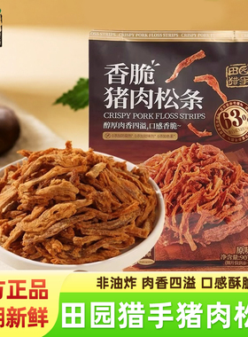 田园猎手香脆猪肉松条健康非油炸低温烘烤独立包装即食充饥零食品
