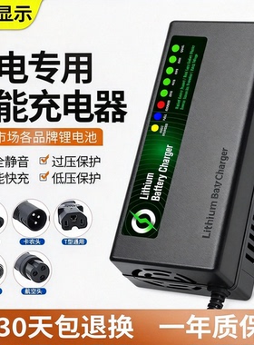 自动断电48V锂电池电动车充电器铁锂三元54.6V5A58.8V6A58.4V8A10