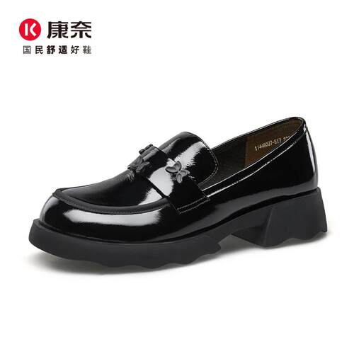 舒适低跟女鞋康奈乐福英伦风