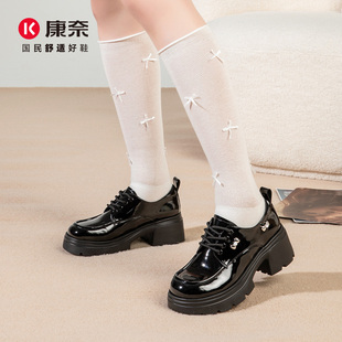 康奈女鞋新款休闲真皮软底舒适百搭纯色商务休闲单鞋11156117