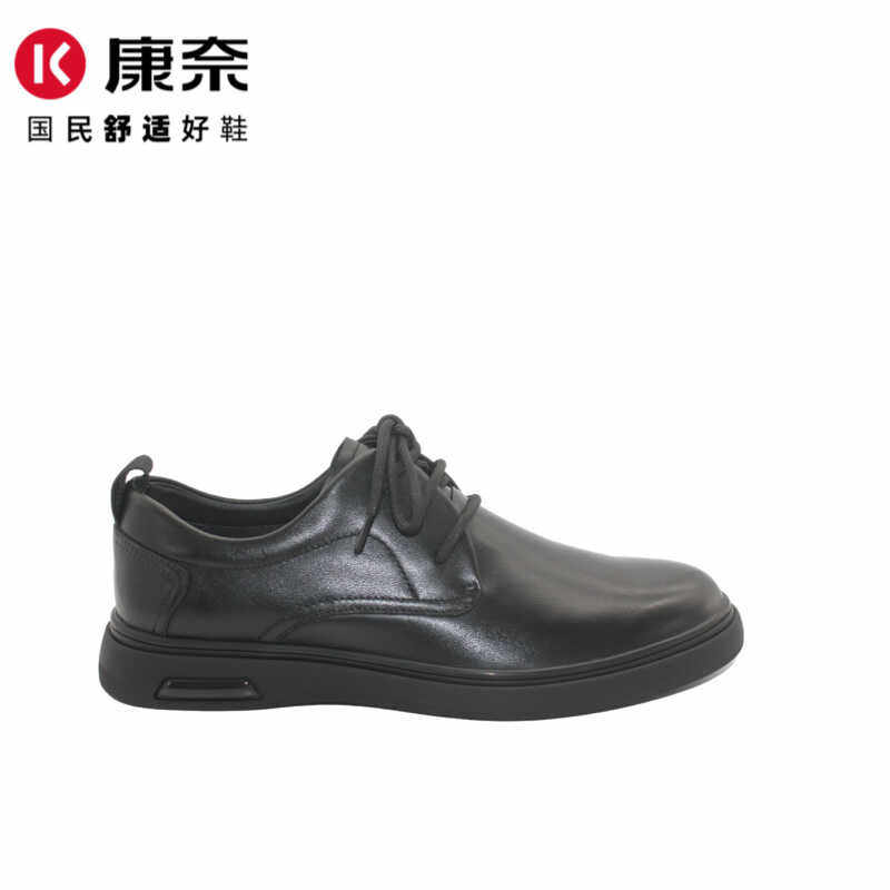 英伦系带真皮德比鞋康奈商务正装