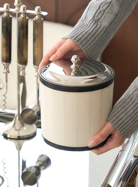 印度进口不锈钢牛骨冰桶装饰摆件