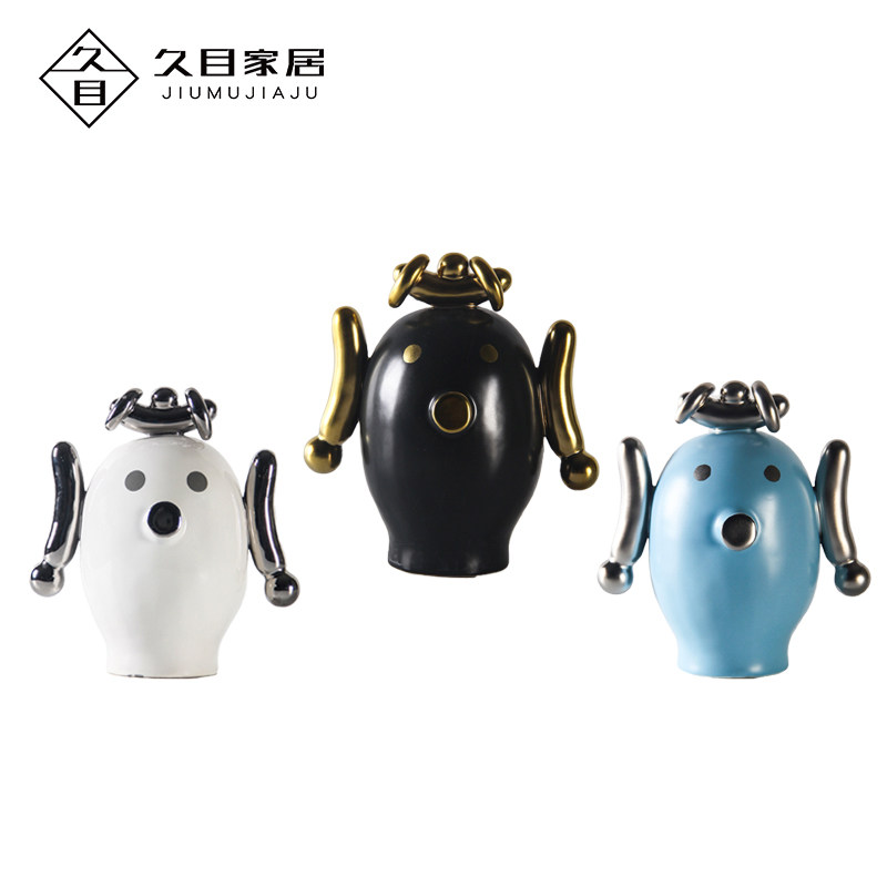 简约现代创意抽象陶瓷卡通人偶摆装饰摆件