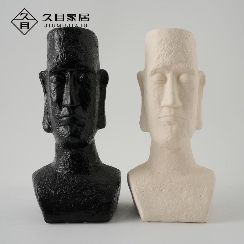 陶瓷摆件北欧复活节岛人物雕塑