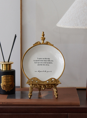 现代简约家居桌面电视柜装饰品摆件金色银色金属相框相架轻奢摆台