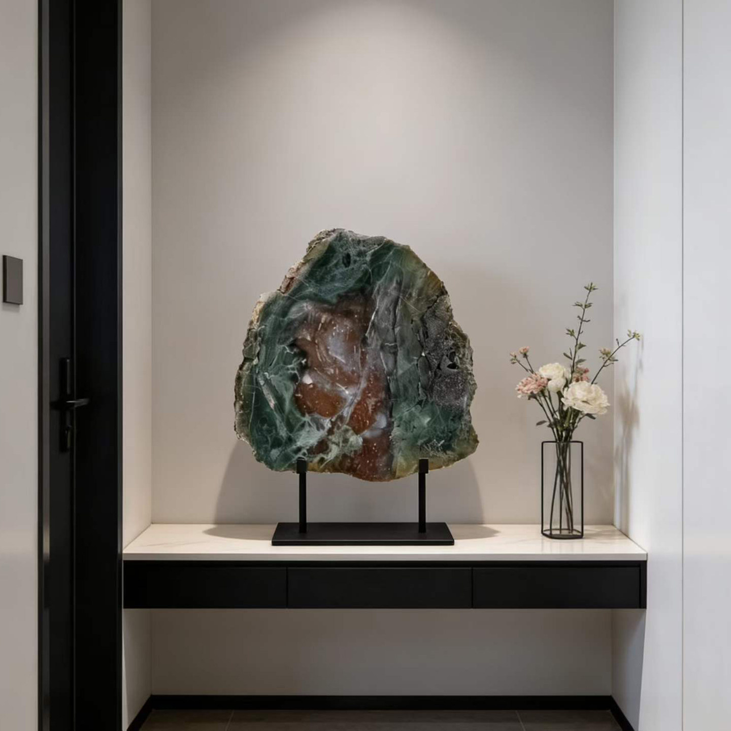 印度天然玛瑙风景片摆件
