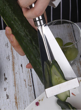 三角水果雕花刀家用不锈钢苹果推刀厨师水果拼盘神器食品雕刻模具