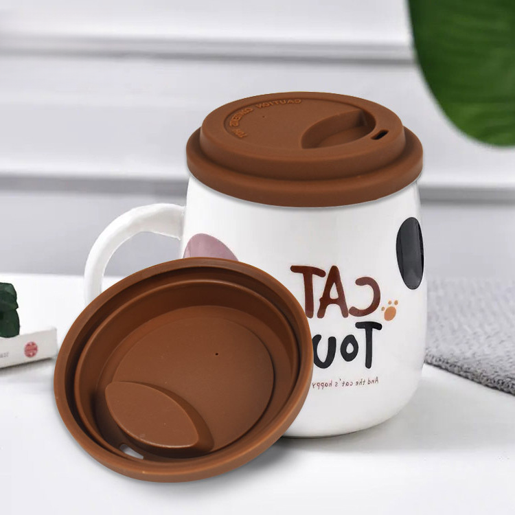 防尘防漏密封食品级硅胶杯盖圆形马克杯玻璃杯咖啡奶茶杯水杯盖子