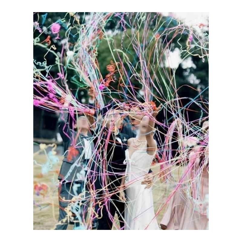 彩带手抛免打扫跨年彩带新年红色婚礼节日派对运动会可回收喷花筒