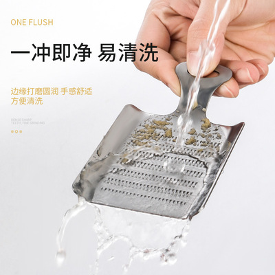手动厨房迷你姜蒜研磨勺磨泥压汁器家用工具不锈钢磨蒜末神器