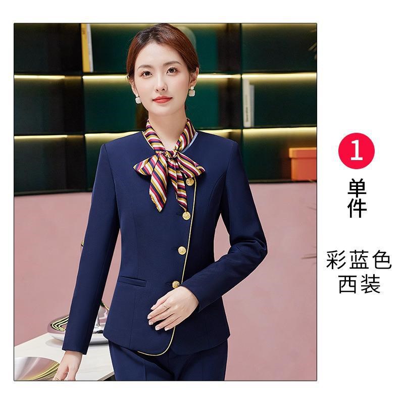 速发秋冬酒店前台餐饮酒楼工装制服套装裙长袖职业装工作服