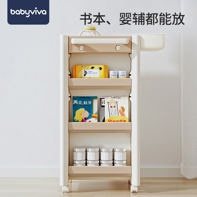 速发baviva儿童储物柜玩具收纳柜床头置物架护理推车移动整理箱