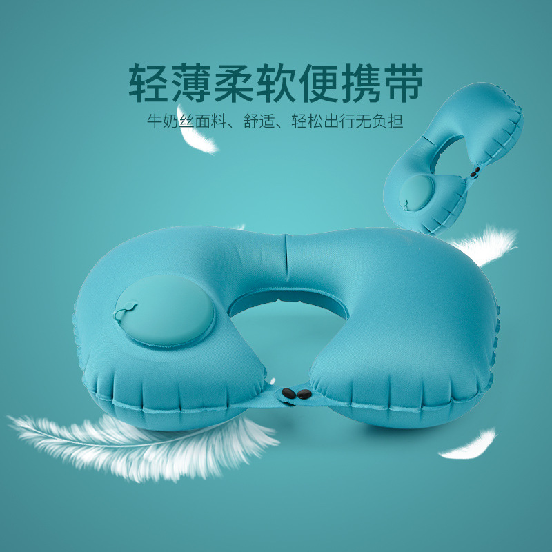 现货速发充气枕头户外旅行吹气枕便携腰垫男飞机折叠靠枕抱枕坐车